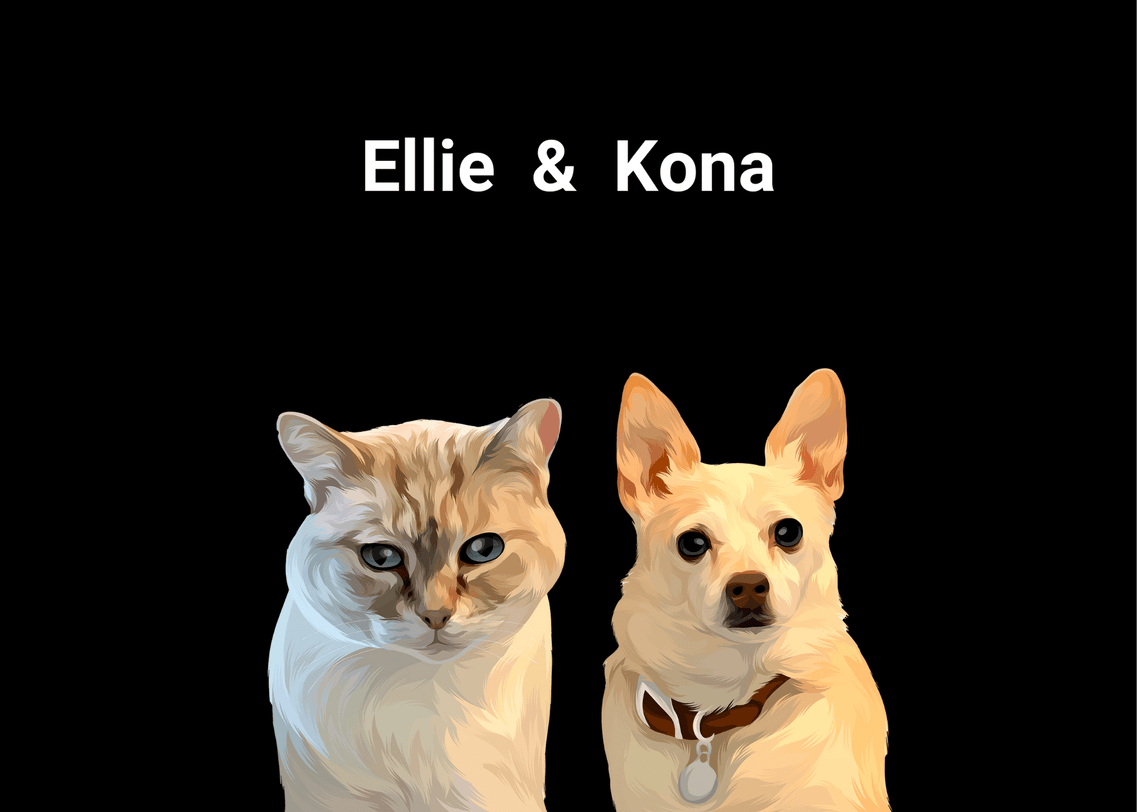 Custom Two Pets Portrait
