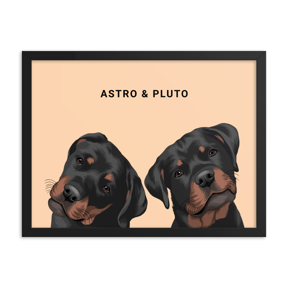 Custom Two Pets Portrait