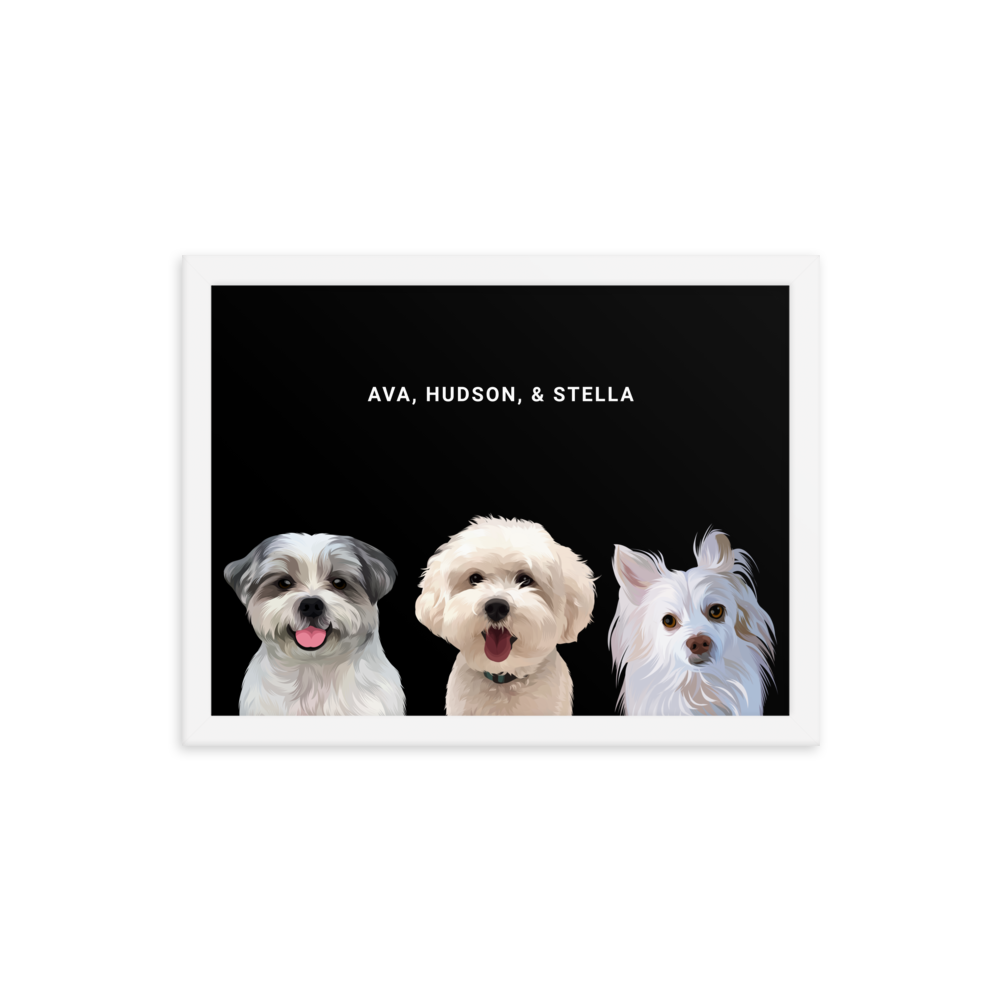 Custom Three Pets Portrait