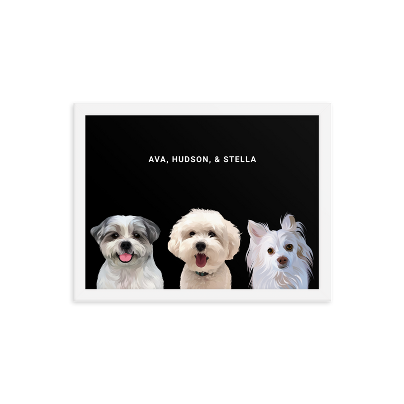 Custom Three Pets Portrait