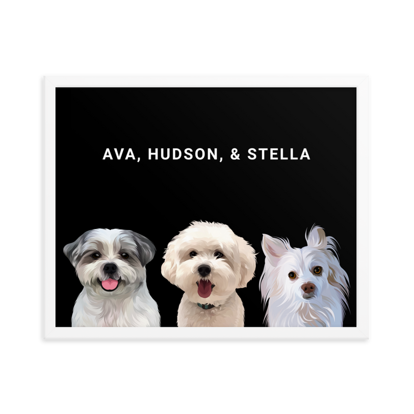 Custom Three Pets Portrait