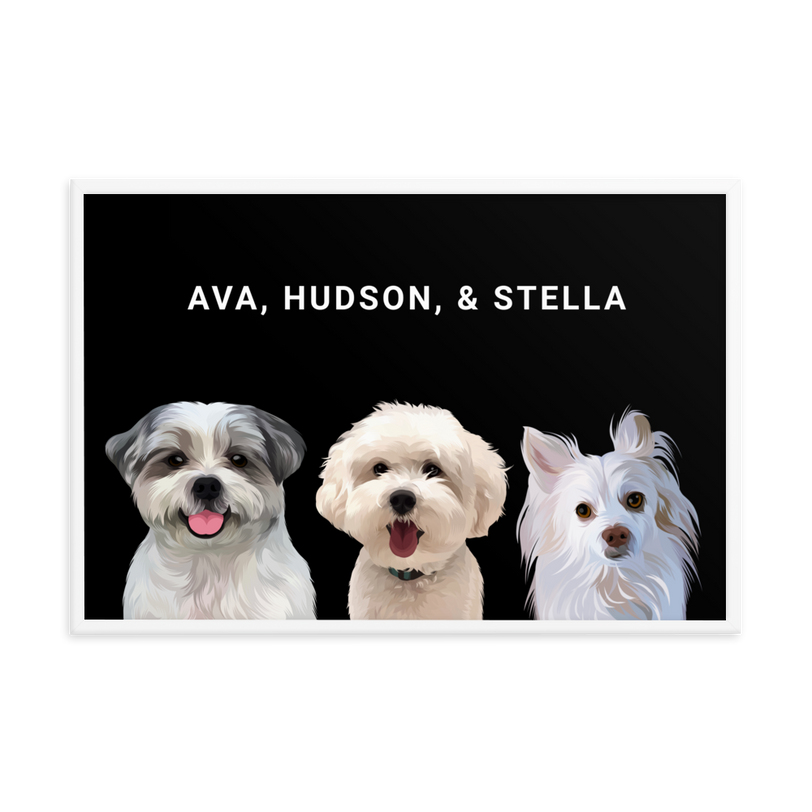 Custom Three Pets Portrait